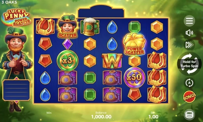 Lucky Penny Power Scatter – Power Scatter sümbol kuldmündi ja valgustusega